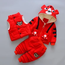 Комплект одежды для девочек и мальчиков, осенне-зимние толстовки с капюшоном+ жилеты+ детские штаны детский спортивный костюм из 3 предметов комплекты одежды для девочек костюмы с пальто с капюшоном