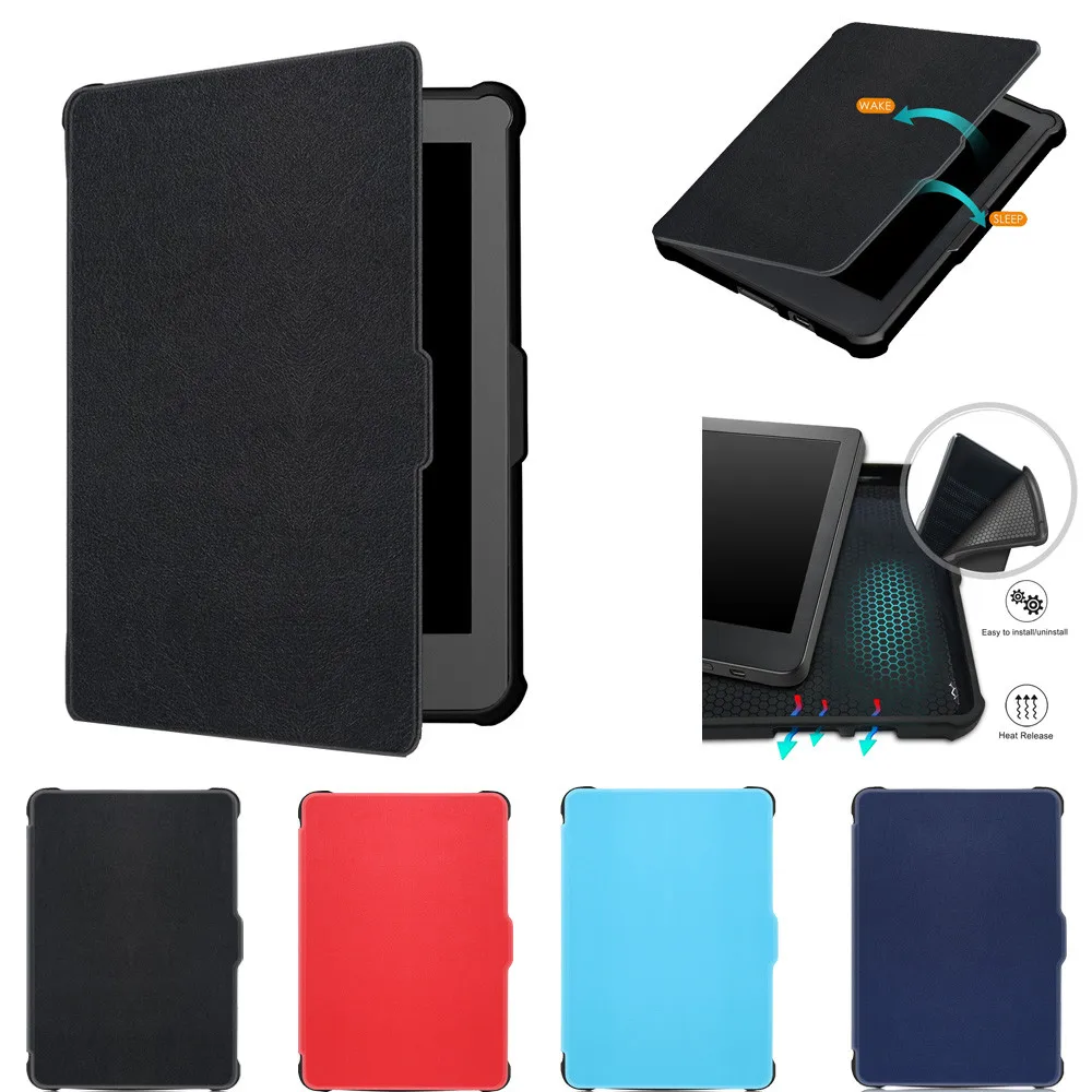 

Ultra-thin Custer Tri-Fold Smart PU Leather Tablet Case Cover Stand For Kobo Clara HD 20J Drop Shipping