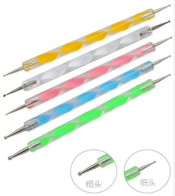 

5pcs DIY Nail Art Drill Point Pen Women's Fashion Dotting Marbleizing Pro Salon High quality Free shipping