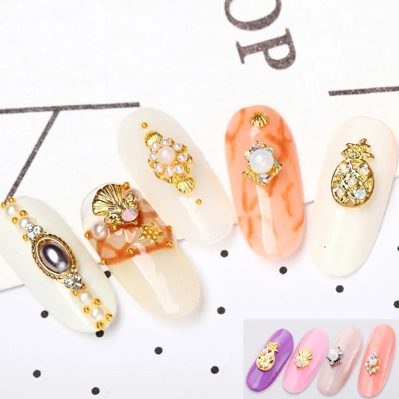 Украшение для ногтей шт. Rhinestone 100 shell-peal Moon ананас Shaped Gem 3D Nail Art кристалл камень аксессуары для ногтей# ZR45-65