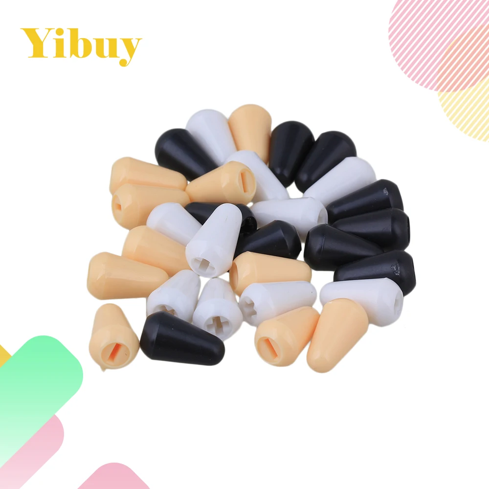 

Yibuy 10 White 10 black 10 cream Tip Knob Cap 3.5mm For Guitar 5-way Switch