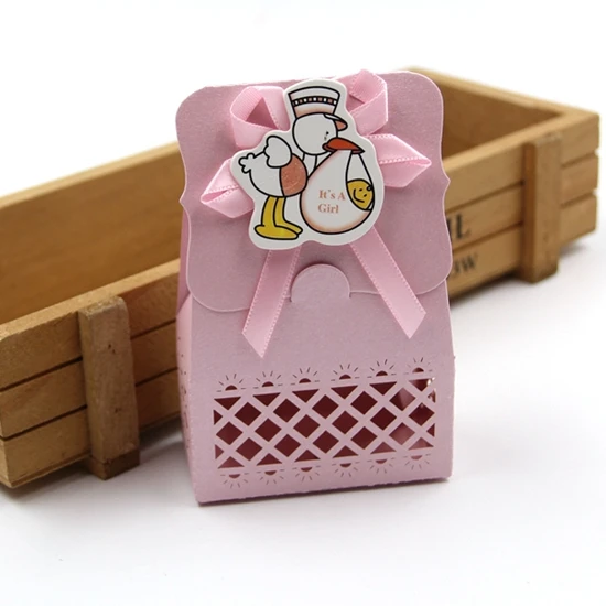 6 шт., милое крещение малыша для мальчиков и девочек, подарок, милая сумка для дня рождения, детская игрушка в ванную, коробка для конфет, украшение для торжества - Цвет: Pink Duck