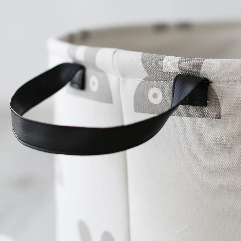 Новые хлопковые льняные квадратные корзины для белья корзины для хранения одежды в скандинавском стиле утолщенные кожаные ручки складные сумки
