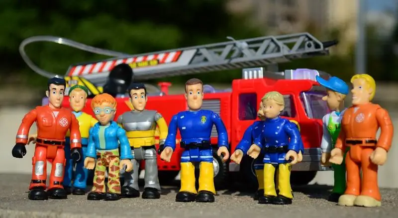 

14pcs no repeat Cartoon fireman Sam Bob Builder Action Figures Dolls legs arm joint can move PVC brave rescue block toy