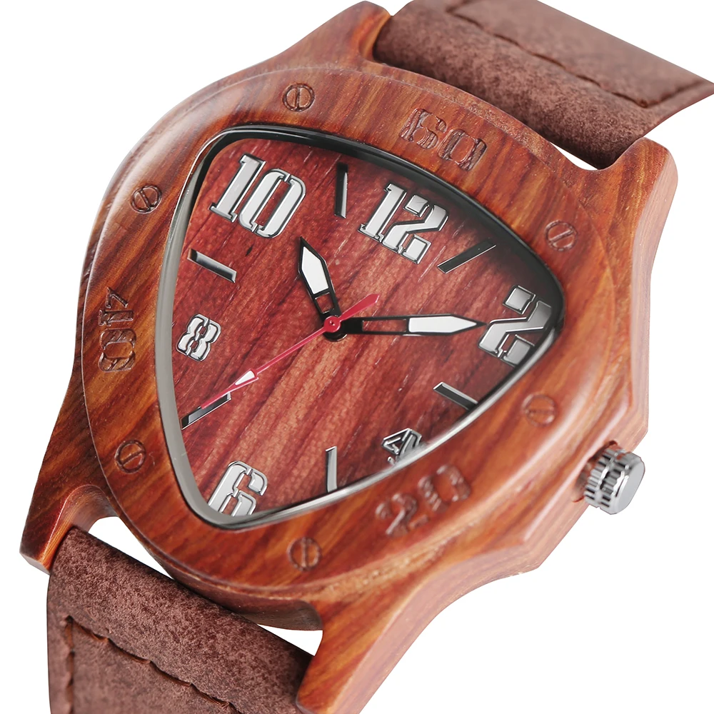YISUYA Handmade Bamboo Wood Wrist Watch Inverted Triangle Case Sport Men's Watches Nature Wooden Timber Clock Relogio Gift Bag 1 (10)