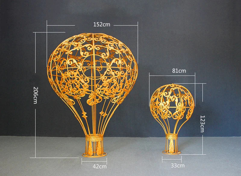 JAROWN Iron Hot Air Balloon Romantic Wedding Sky Pendant Ornament Stage Decorations Home Party Decoration (12)