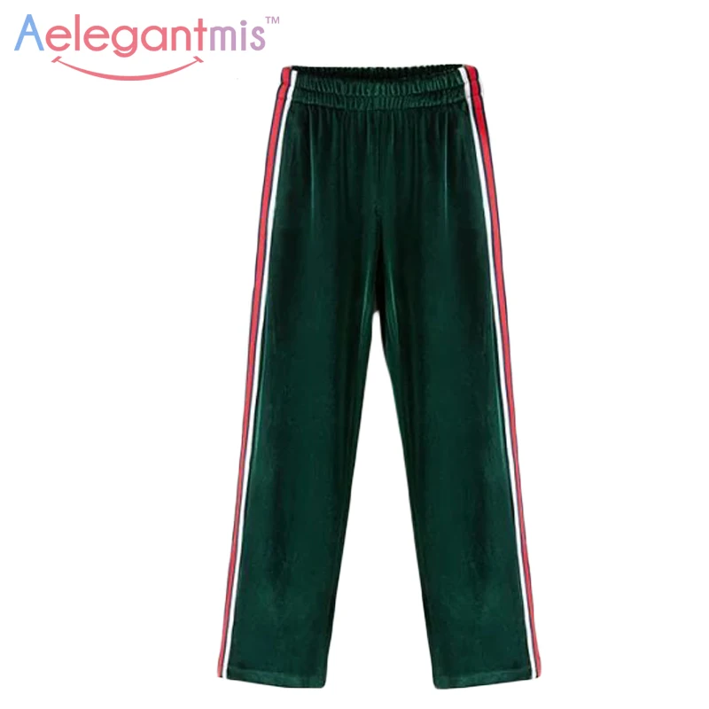 velvet pants green