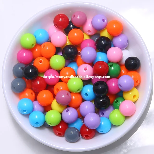 3/4" 20 Mixte Bubblegum Couleur Acrylique Perles rondes 20 mm Lisse Balle