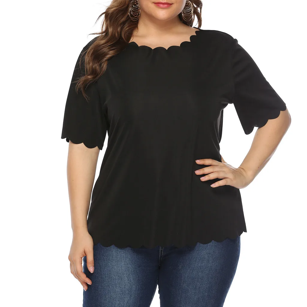 

ShortSleeve t-shirts women's large size o-neck women clothing summer 2019 black summer top elegant vestidos de verano#G7