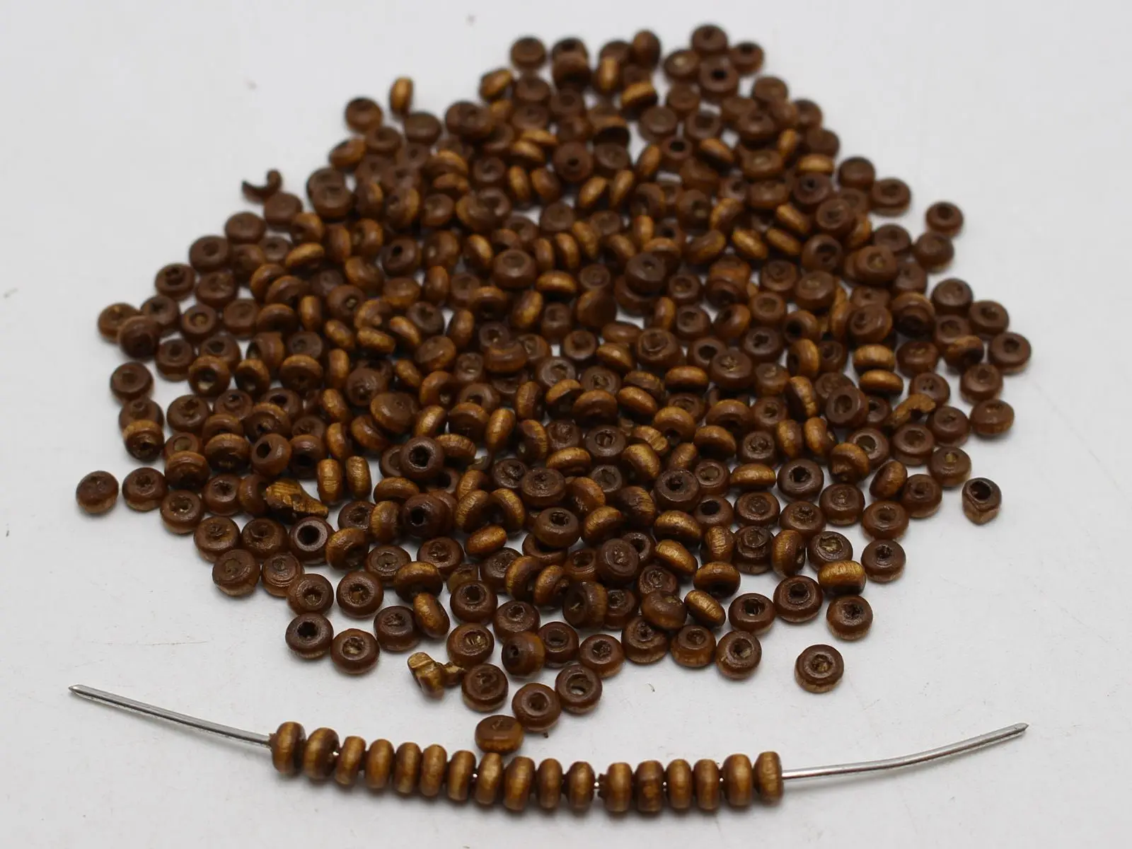 

1000 Coffee 4mm Round Wood Seed Beads~Wooden Spacer Beads