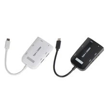 5Gbps Super Speed 3 Ports USB 3.0 Combo Hub Adapter USB 3.0 Type-C OTG HUB + Micro SD TF Card Reader Adapter Converter