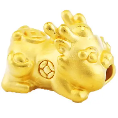 Details about   1PCS Real 24K Yellow Gold 3D Luck Small Pixiu Baby Bead Pendant 0.1-0.2g 貔貅