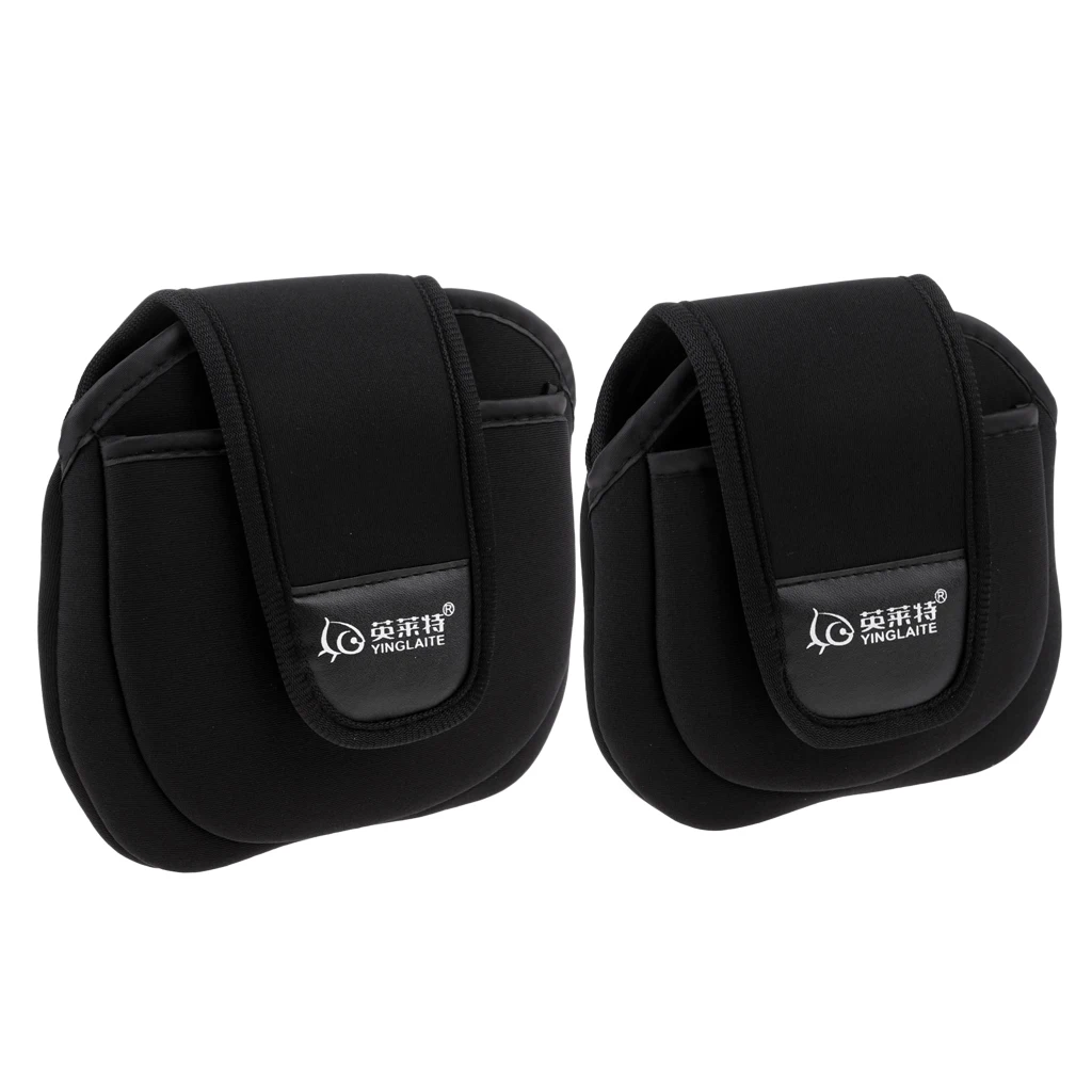 2 Pieces Shockproof Neoprene Reel Bag Case Twist Applicable to Various Fish Fishing   Reel Tool Good Helper
