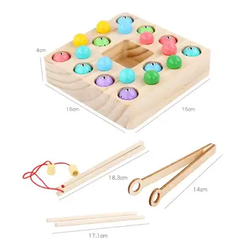 

Children Wooden Magnetic Fishing Toys Early Educational Toys Clip Beads Fishing Puzzles Learning Toy Set Gift