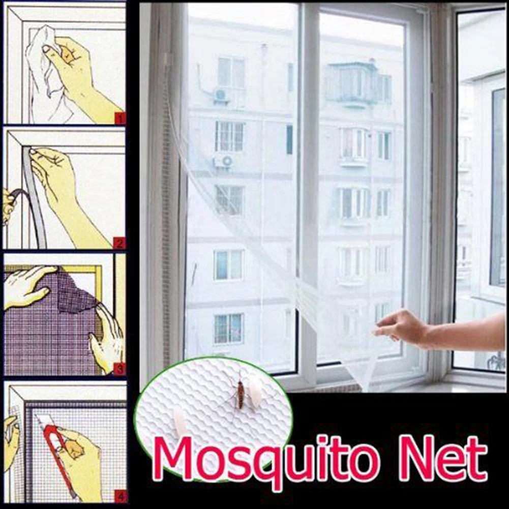 Окно с москитной сеткой сетчатый комплект мухобойка Москитная занавеска сетка на окно и лента дропшиппинг