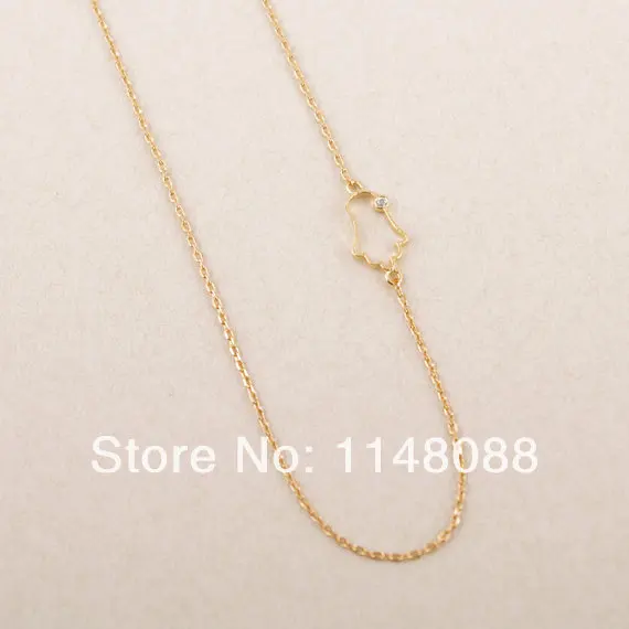 Уникальное ожерелье с кулоном хамса отверстиями в неотцентрованном виде для