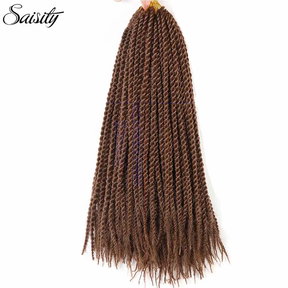 Saiaity Сенегальские скрученные вязанные крючком косички для наращивания волос, синтетические вязанные волосы, косички, Джамбо, африканские крючком, богиня locs - Цвет: #30