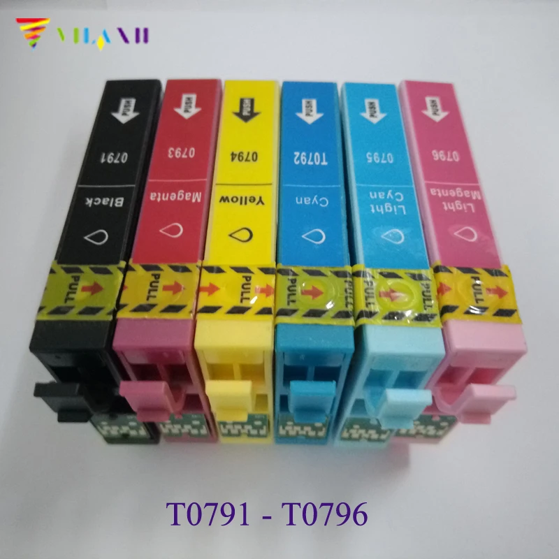 Vilaxh 5pcs T0791 Ink cartridge For Epson Stylus Photo PX660 P50 PX650 PX700W PX710W PX720WD PX730WD 1400 1410 PX810FW Printer | Компьютеры