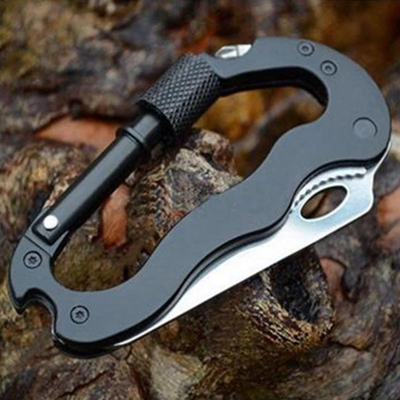 

UNeefull NEW 5 In 1 Multifunctional Folding Knife Multi Carabiner Hanging Buckle Tool for Camping Hiking Mountain Climbing