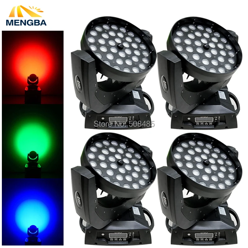 

4pcs 36x10W RGBW 4in1 Lyre Led Wash Moving Head Zoom Light Dmx Stage Lumiere Dj Rainbow Effect Light