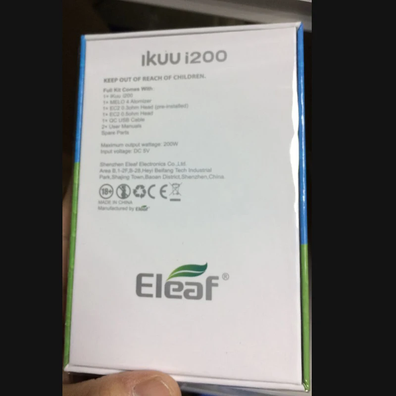 Оригинальная электронная сигарета Eleaf iKuu i200 с баком MELO 4 D22 2 мл 5 аккумулятор 4600 мАч