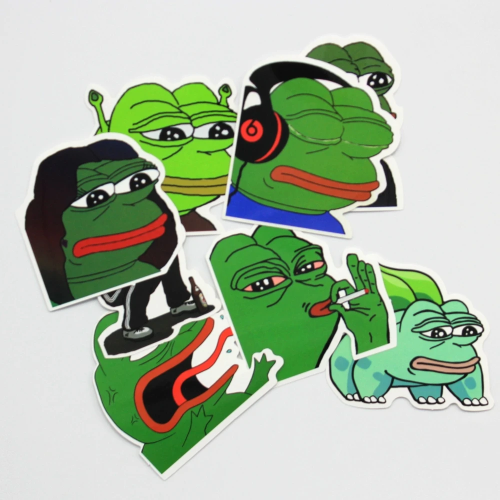 8 шт./лот Pepe Sad Лягушка забавная наклейка для автомобиля ноутбука багаж скейтборд мотоцикл сноуборд телефон наклейка игрушка наклейка s