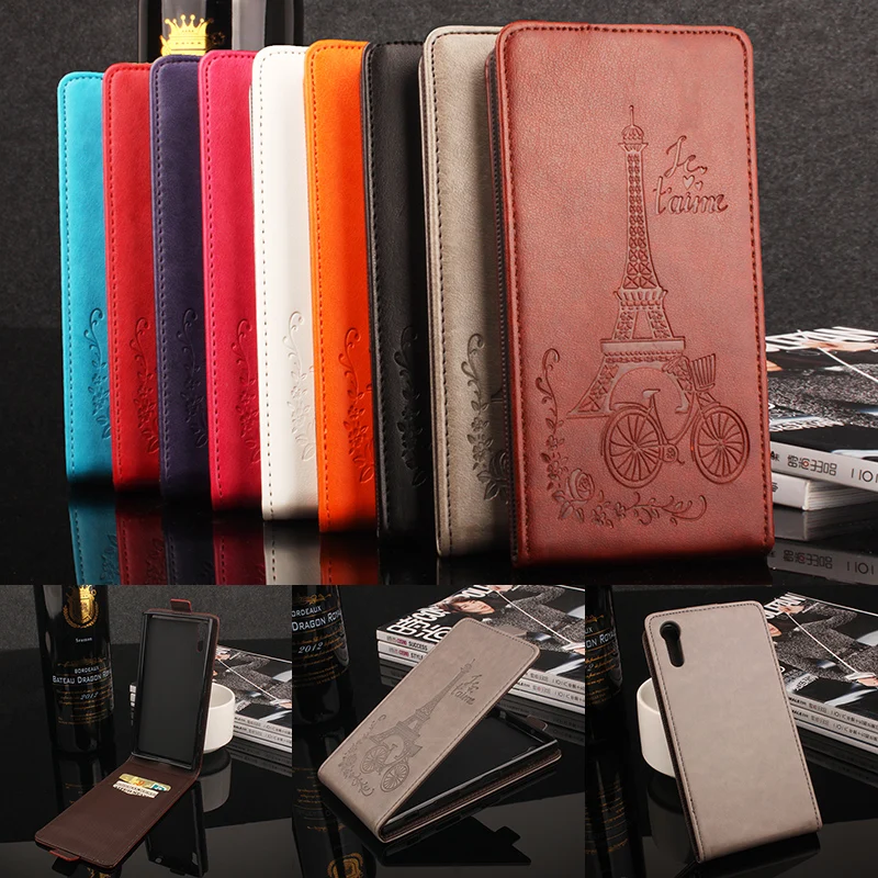 

For Sony Xperia XZ Pro Phone Case [Up-down Open] Vertical Flip Premium Pattern PU Leather Wallet Case Factory Price tieta