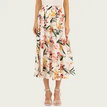 Vestidos Женская короткая стильная элегантная винтажная юбка макси с цветочным принтом и высокой талией