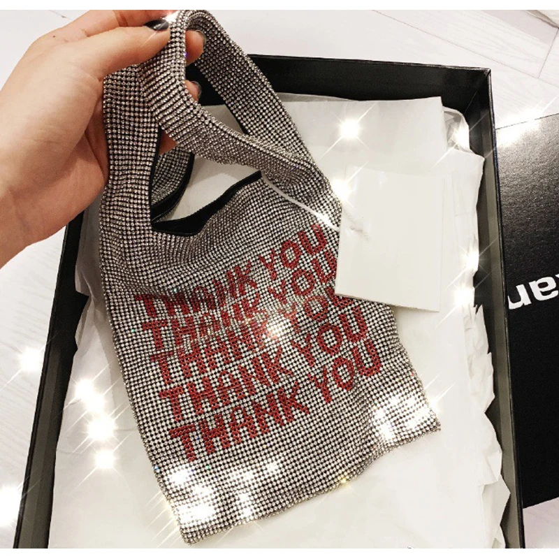 

Thank You Drill bag Portable Bling Small Female Bag