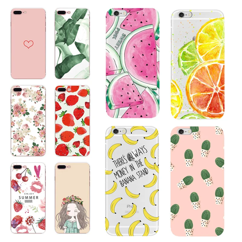 

Soft Case For iPhone 6 7 plus Coque Pink Love Lemon Silicone TPU Cute Cover For iPhone SE 5S 5 X 10 6S 7 8 Plus Phone Cases Bags