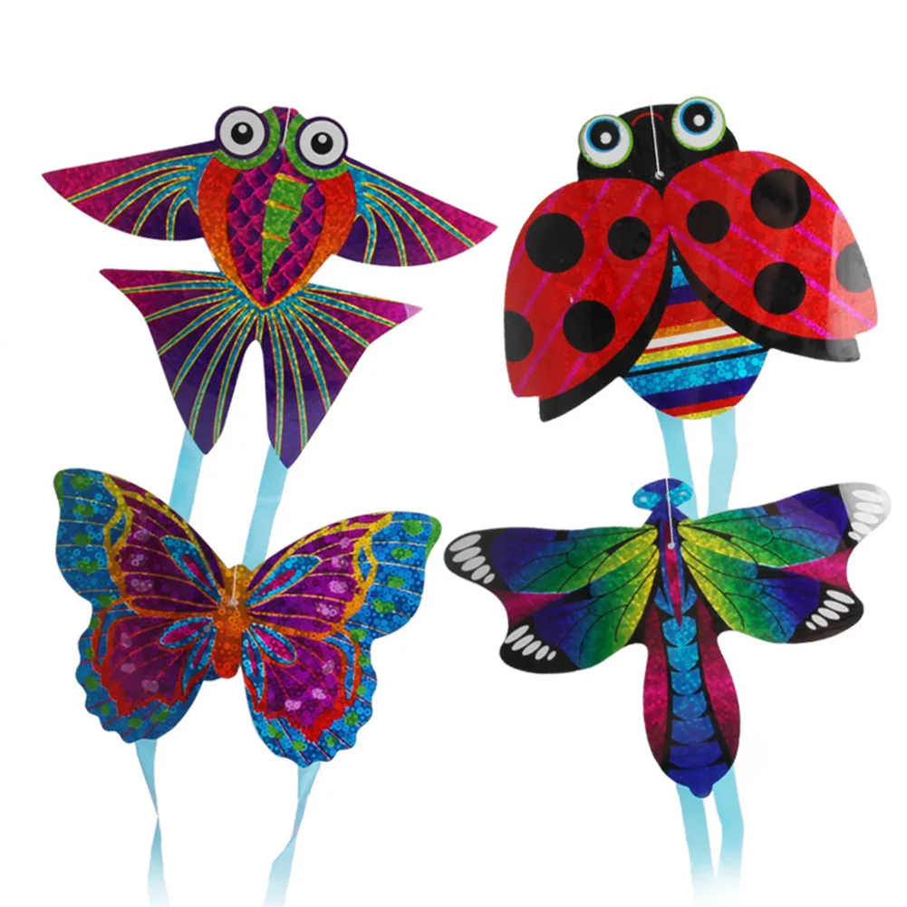 Мини воздушные летающие игрушки мультфильм насекомых бабочка самолет DIY открытый спортивный змей детей Интерактивные Веселые летающие