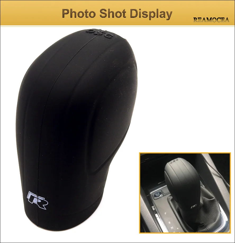 1Pc Car Gear Head Shift Knob Cover Soft Silicone Auto Round Protector for Volkswagen VW Magotan Sagitar Passat (10)