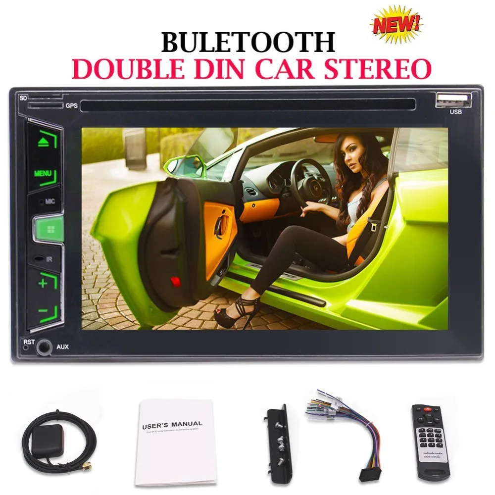 

Double Din In-Dash 6.2'' Car DVD Player GPS Navigation Auto Stereo AM/FM Radio RDS SD/USB/Bluetooth/1080P/Steering Wheel Control