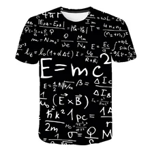 Забавная футболка с формулой физики и математикой, 3D принт, круглый вырез, мужские футболки, 3D свободные брендовые уличные футболки для мужчин