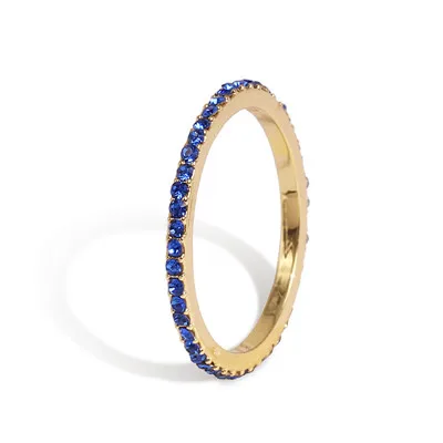 Blue AOTEMAN 925 Стерлинговое Серебро 7 цветов стек stackable Мода Девушки Женщины Дизайн ювелирный камень Радуга смешанный цвет cz кольцо - Цвет основного камня: Blue