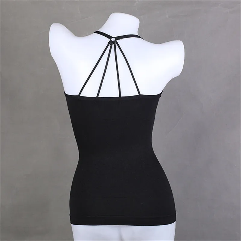 MAXMESSY Sexy Summer Vest Seamless Long Camisole For Women Tank Top Night Sleepwear New Girl Fitness Base Cami B018