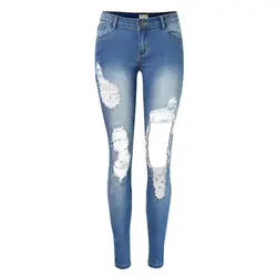 Новая мода карандаш Штаны девушка отверстие джинсы женщина Узкие рваные джинсы для женщин vaqueros mujer boyfriend jean джинсы pantalon