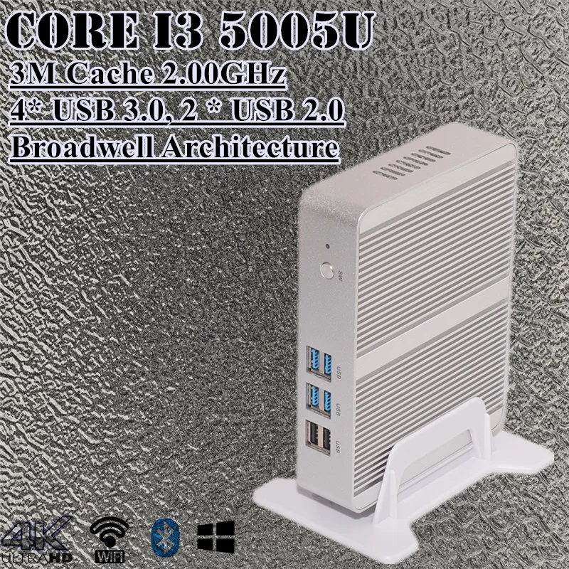 Lowest Price Topton Mini PC Windows 10 Barebone Computer Intel Core i3 5005U  4K HTPC +Free wifi HDMI VGA
