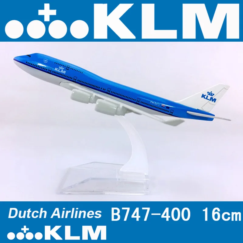 

16CM 1:400 Boeing B747-400 model Dutch Airlines KLM with base alloy aircraft plane collectible display toy model collection