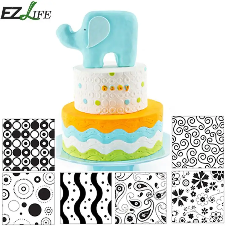 

EZLIFE 6pcs/set Modern Style Texture Sheet Set Sugar Craft Cookie Decoration Texture Mat Baking Tools Bakeware Accessoreis