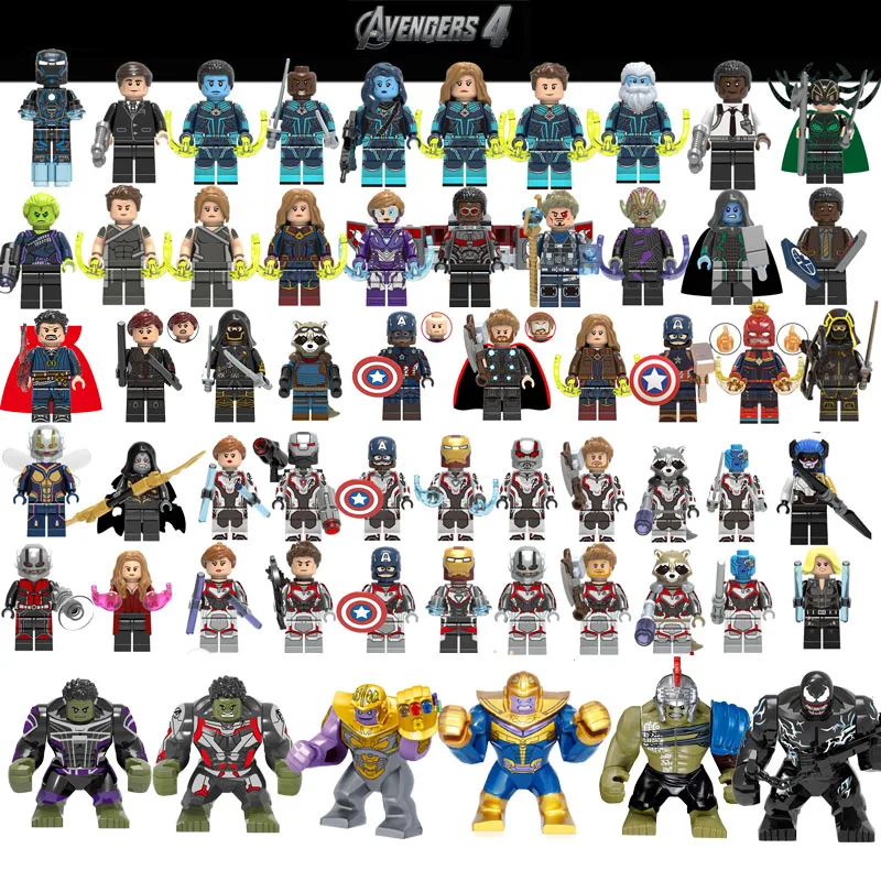 

16PCS/Set Super Heroes Avengers Endgame Infinity War Action Figures Iron Man Thanos Hulk Building Blocks lEGOED Marvel Kids Toys
