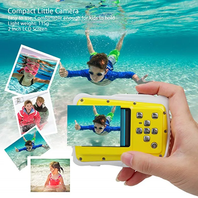 Waterproof Digital Camera for Kids 12MP HD Underwater Action Camera Camcorder with 2.0 Inch LCD Display 8x Digital Zoom