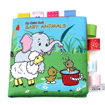 

Baby's Animal Pattern Label Cloth Book Puzzle Toys Tear-resistant Biting Sounding Paper Infant Early Learning Book Toys