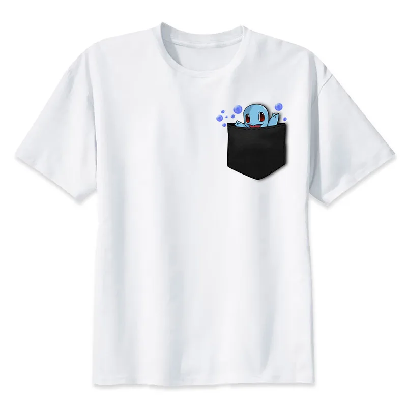 Летняя уличная футболка с покемоном Пикачу, Мужская футболка в стиле хип-хоп, повседневные короткие футболки с персонажами из аниме, мужские футболки - Цвет: 20