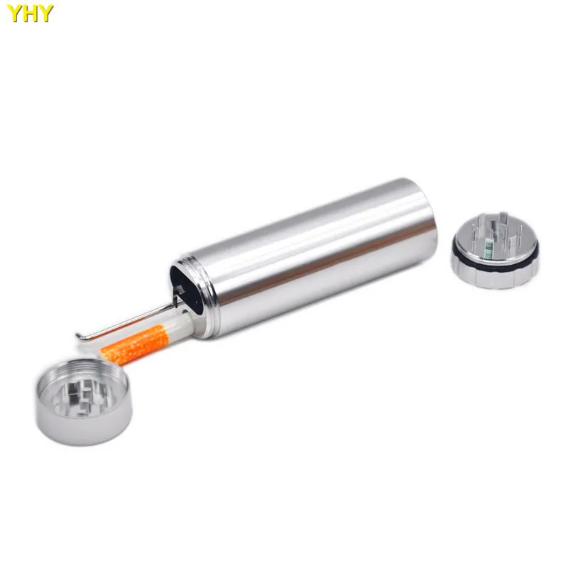Dugout with grinder Cigarette Case Holder Aluminum Pocket Composite Cigarette Case01