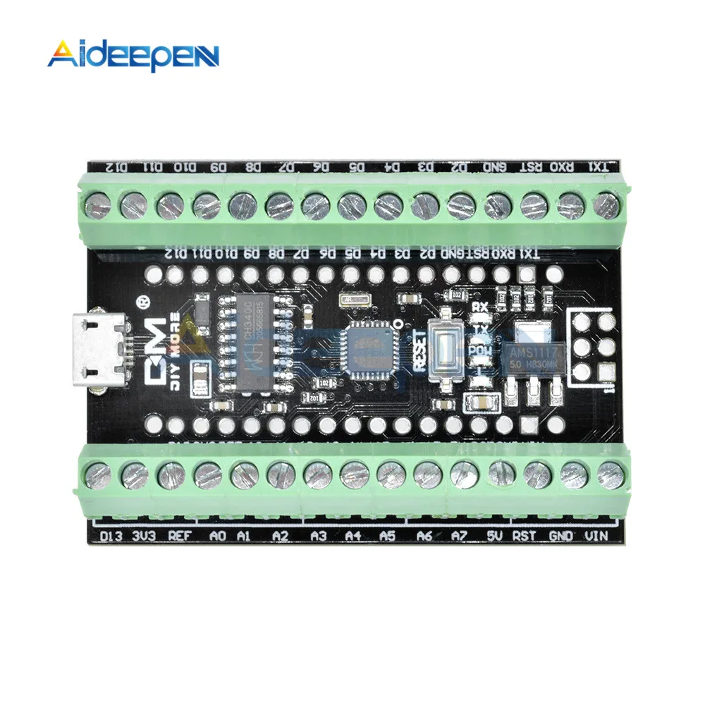 Buy Atmega328P Nano V3.0 3.0 CH340G CH340 Driver Terminal Shiled Adapter Expansion Board Micro Controller USB Module For Arduino