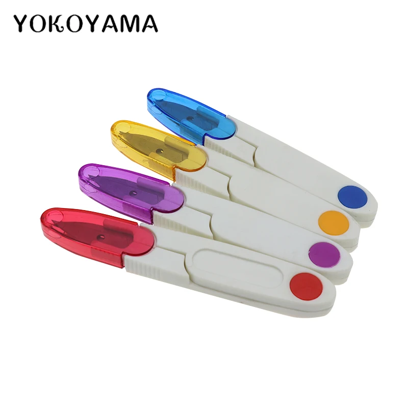 

YOKOYAMA Portable Yarn Scissors Safety Lid Plastic Handle Tailors Embroidery Tool Sewing Thread Cutter Cross Stitch Scissors