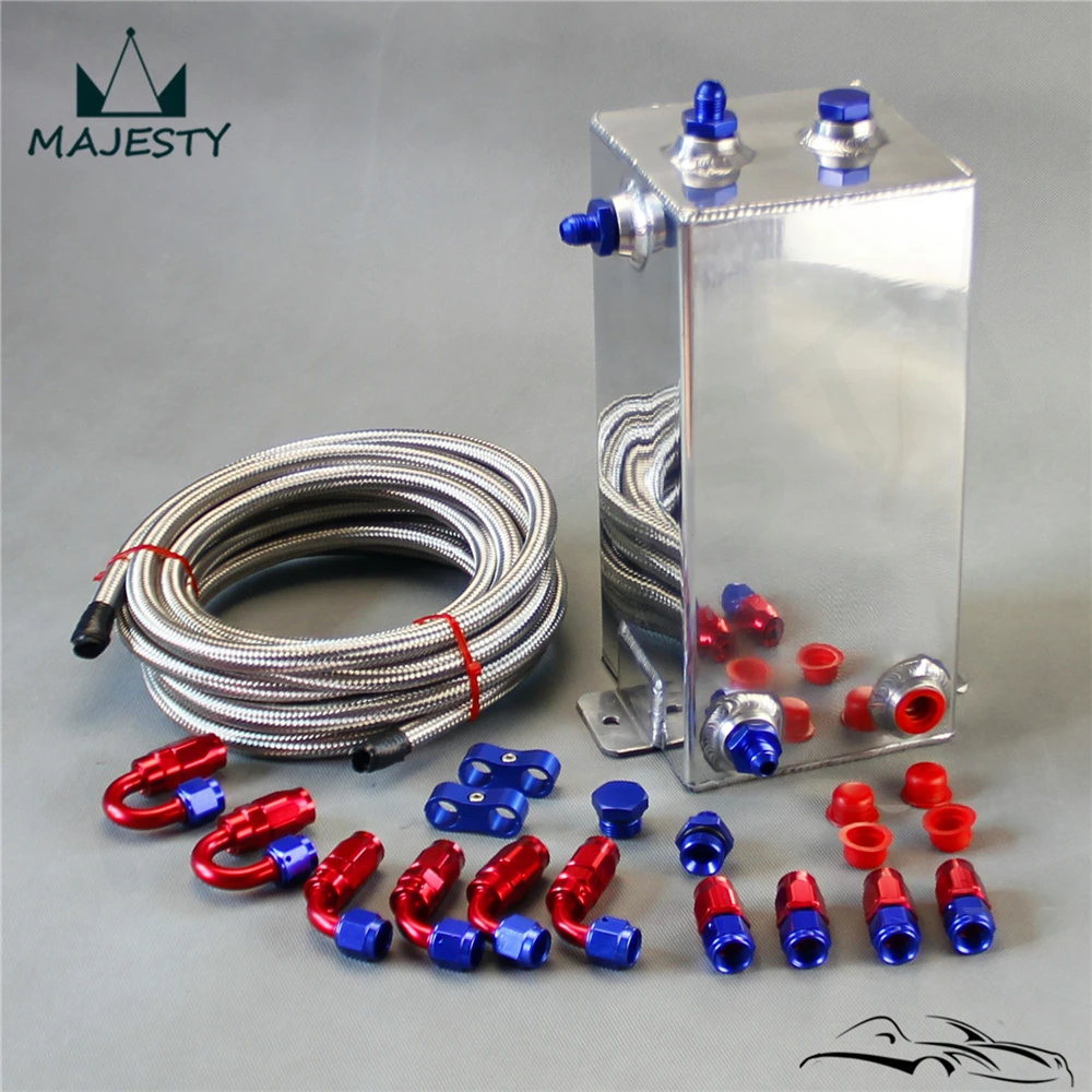 

Universal 4L Surge tank polish Fuel cell 4 Litre Swirl Pot System kit Silver