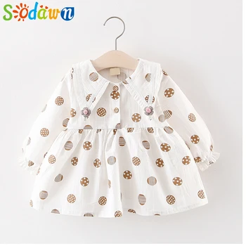 

Sodawn Girls Dress Spring 2020 New Children Clothing Long Sleeve Print Cotton Cute Princess Dress Baby Girls Clothes