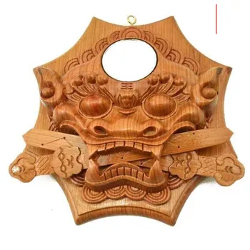 

SHUN Select Style Mahogany Bagua mirror Convex mirror hang Pieces Decoration